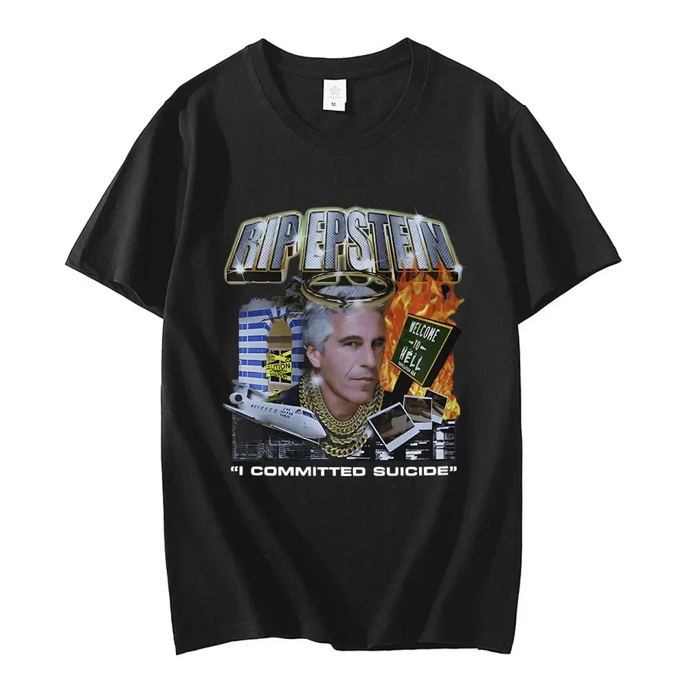 Jeffrey Epstein Graphic T Shirt Men Fashion Casual Soft Short Sleeve T-shirt Vintage Gothic Oversized T-shirts Streetwear Unisex