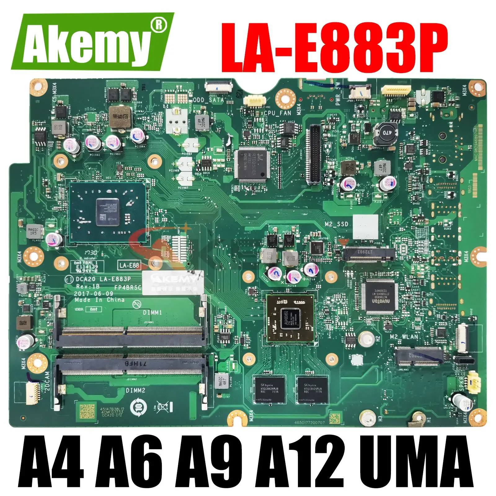 

LA-E883P Notebook Mainboard For Lenovo AIO 520-22AST 520-24AST Laptop Motherboard A4-9210 AMD CPU DDR4 100% tested work