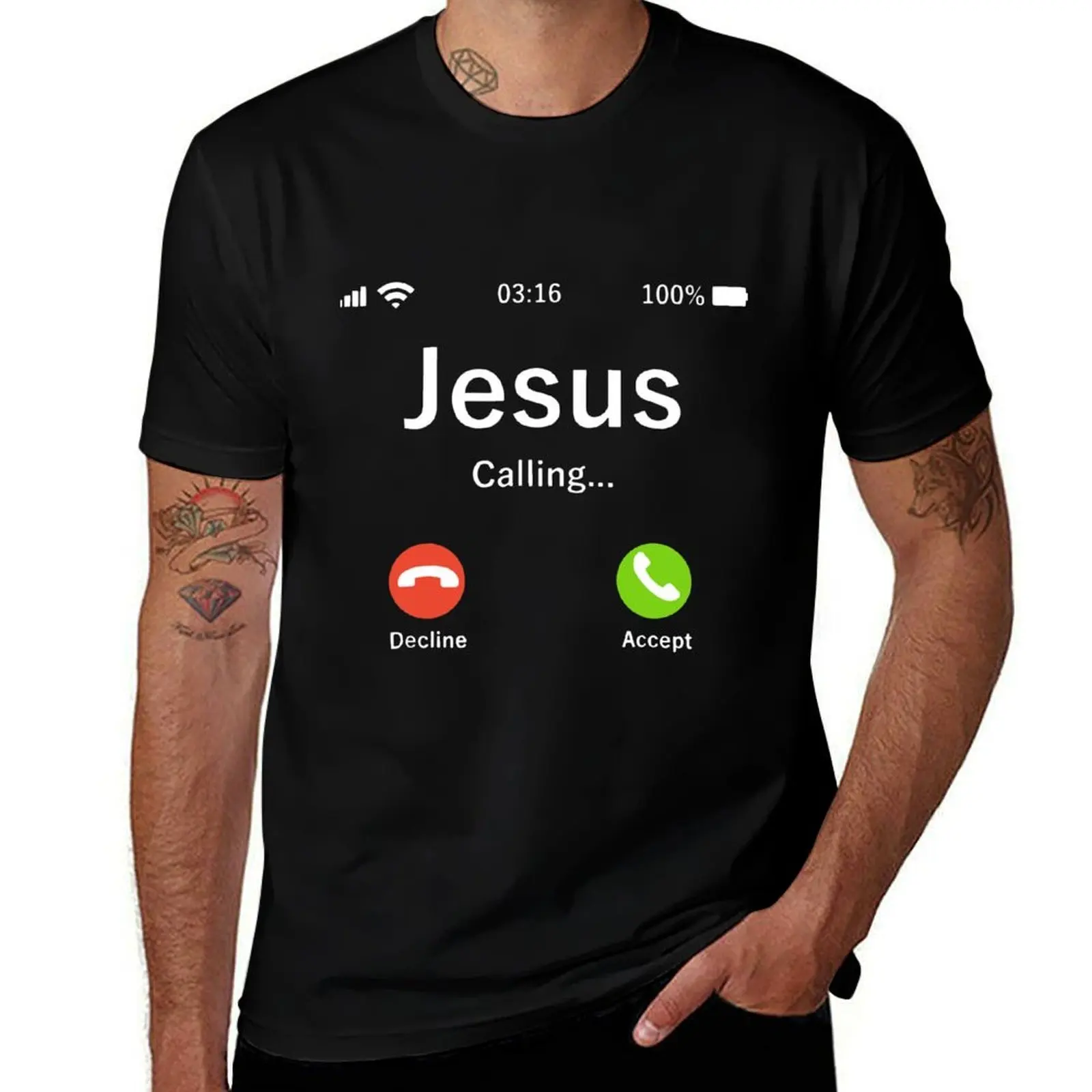 jesus calling decline accept jesus christian T-Shirt Outdoor Activity Sports T-Shirt