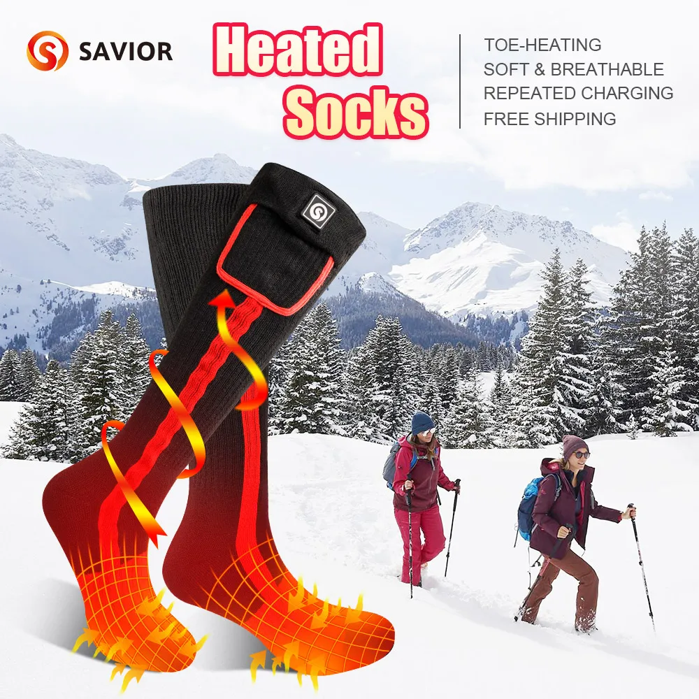 

Winter Heated Socks Rechargeable Heating Socks for 3000 mah Heated Socks Warmth Outdoor Heated Boots Snowmobile Winter Skiing XL