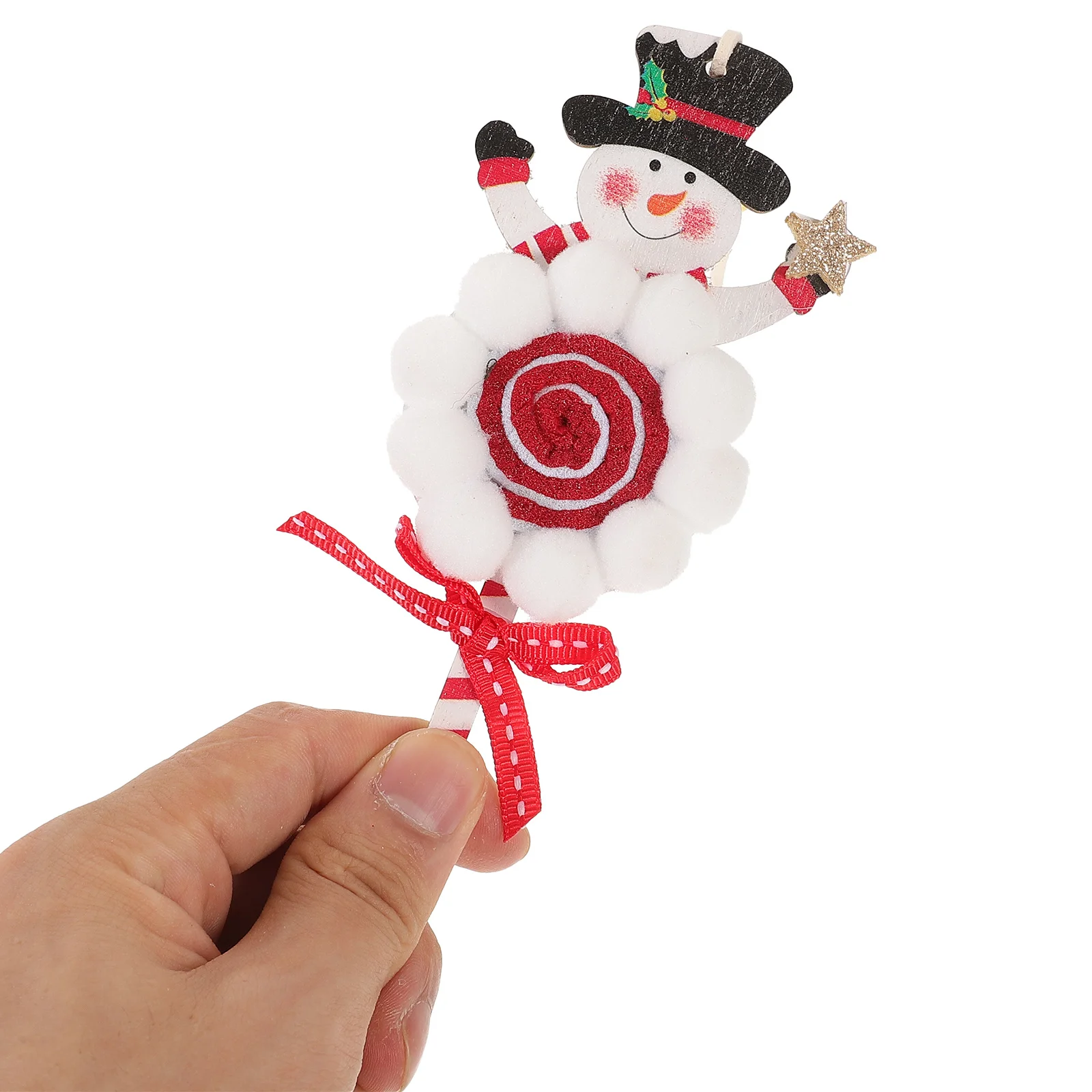 

3Pcs Christmas Hanging Lollipop Ornaments Polyester Wood Xmas Tree Decor Xmas Party Decoration Christmas Ornaments