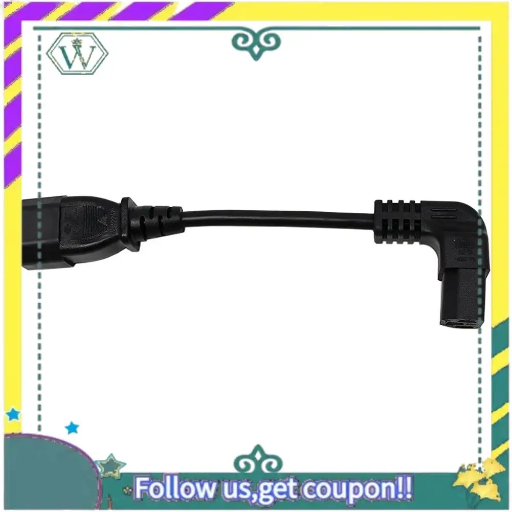 A28Q-2個 18cm IEC 320 90度 C13 3ピンメス - C14 3ピンオス PDU電源延長コード