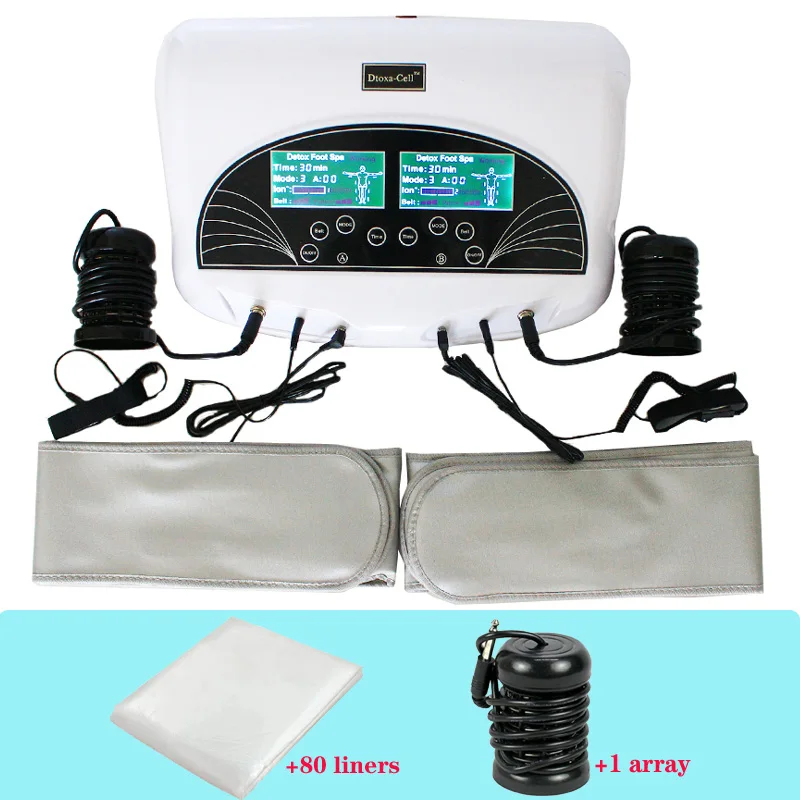 Dual Detox Foot Spa Device Ionic Cleanse Hydrogen Machine for Two Person Use at The Same Time with Far Infrared Heating Belts