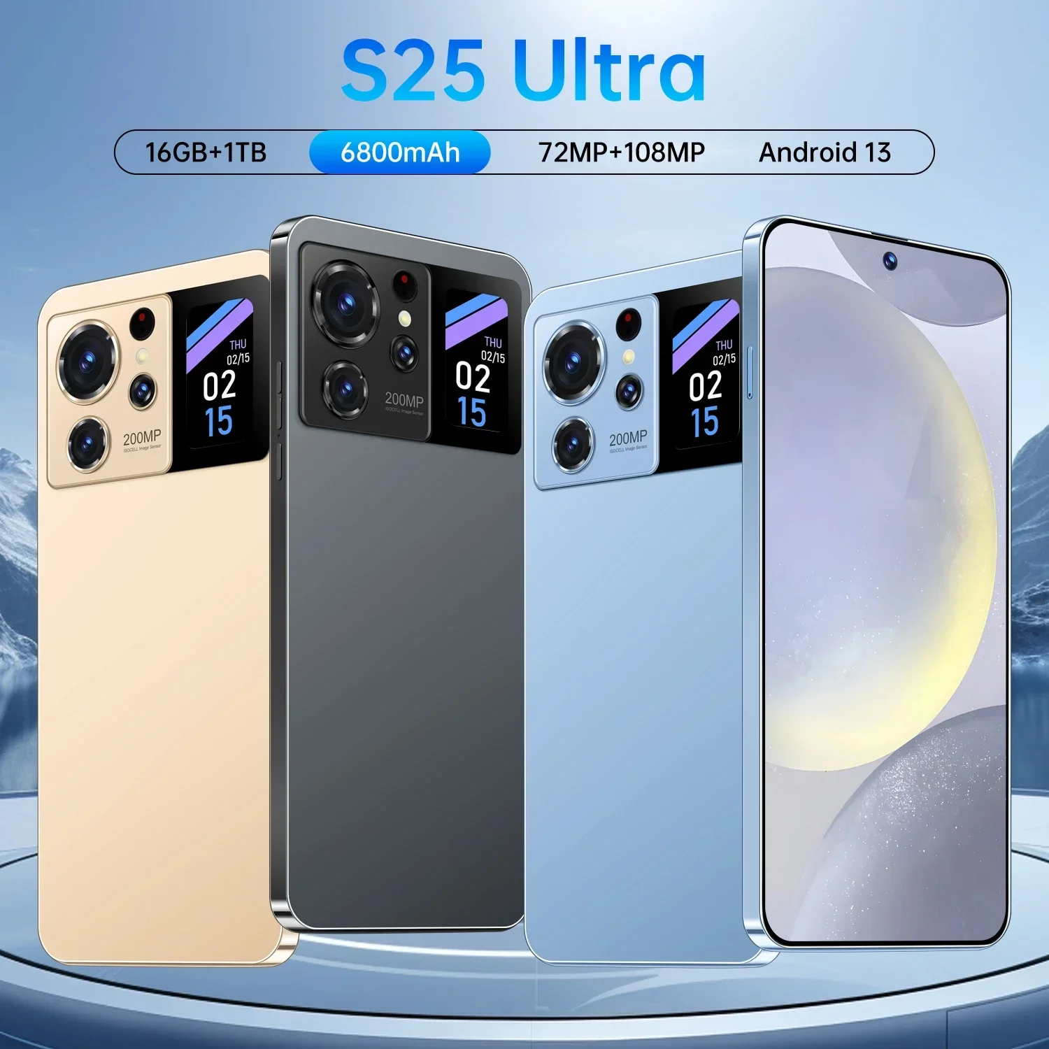 

S25 Ultra New smartphone 5G 7.3-inch high-definition Android 13 Snapdragon 8gen2 10core dual SIM phone 6800mAh unlocking phone