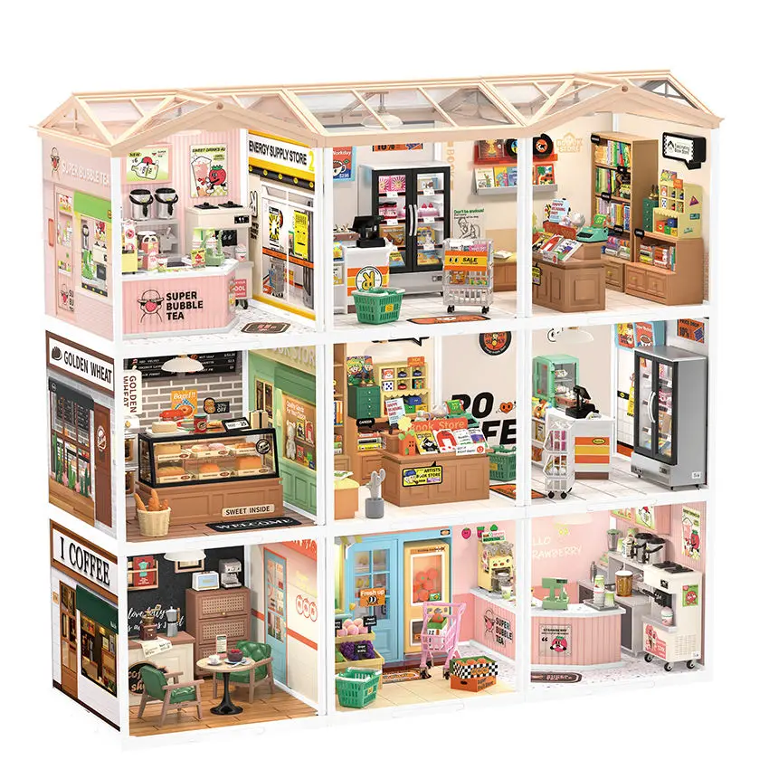 Super store DW series 3D Plastic Puzzle Toy Kit DIY Miniature House for gift