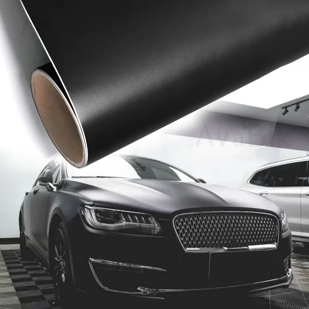 Highest quality PET Matte Black Vinyl Wrap Film Foil With Air Release Initial Low Tack Glue for Hood Motorcycle Auto Stickers