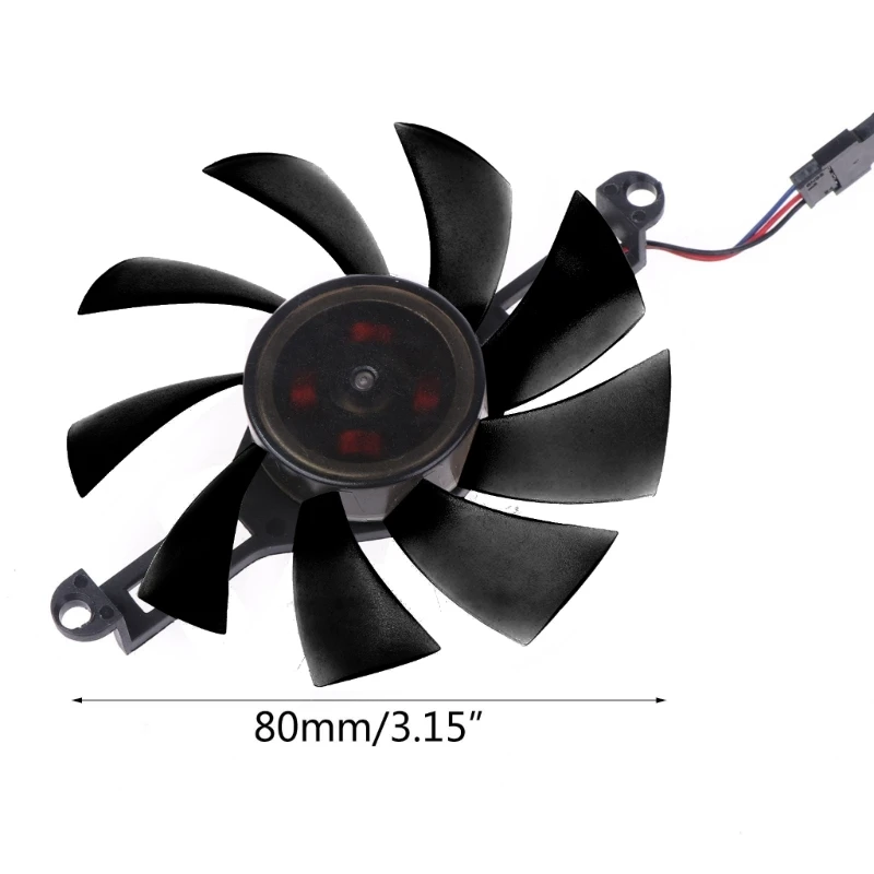 80มม./3.15in เย็นพัดลม3ขา3สาย GPU หม้อน้ำเย็นอะไหล่สำหรับ Radeon RX 580 RX5500 XT กราฟิกการ์ด