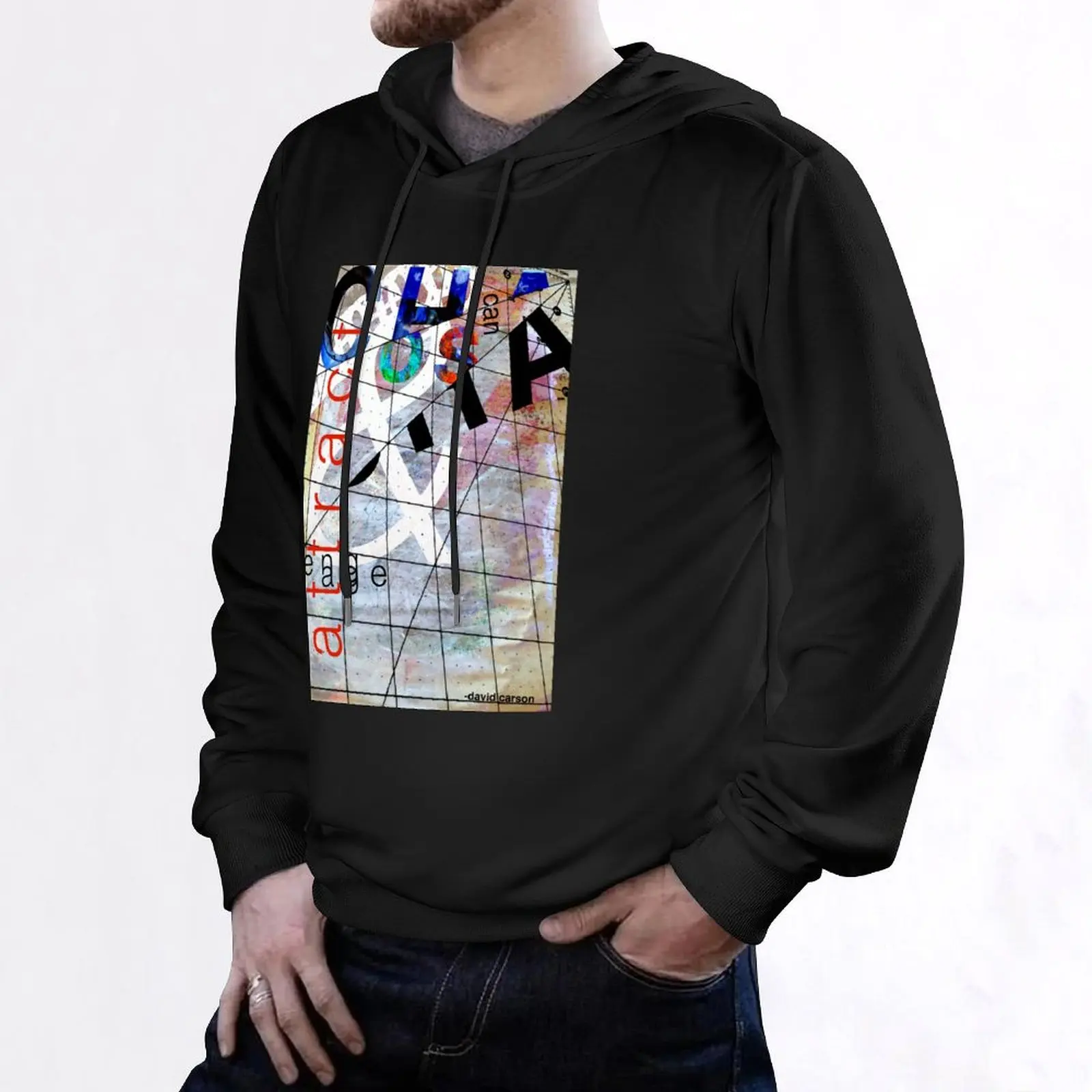 David Carson Chaos Typography Hoodie hooded shirt autumn clothes clothes for men men's coat hoodie men