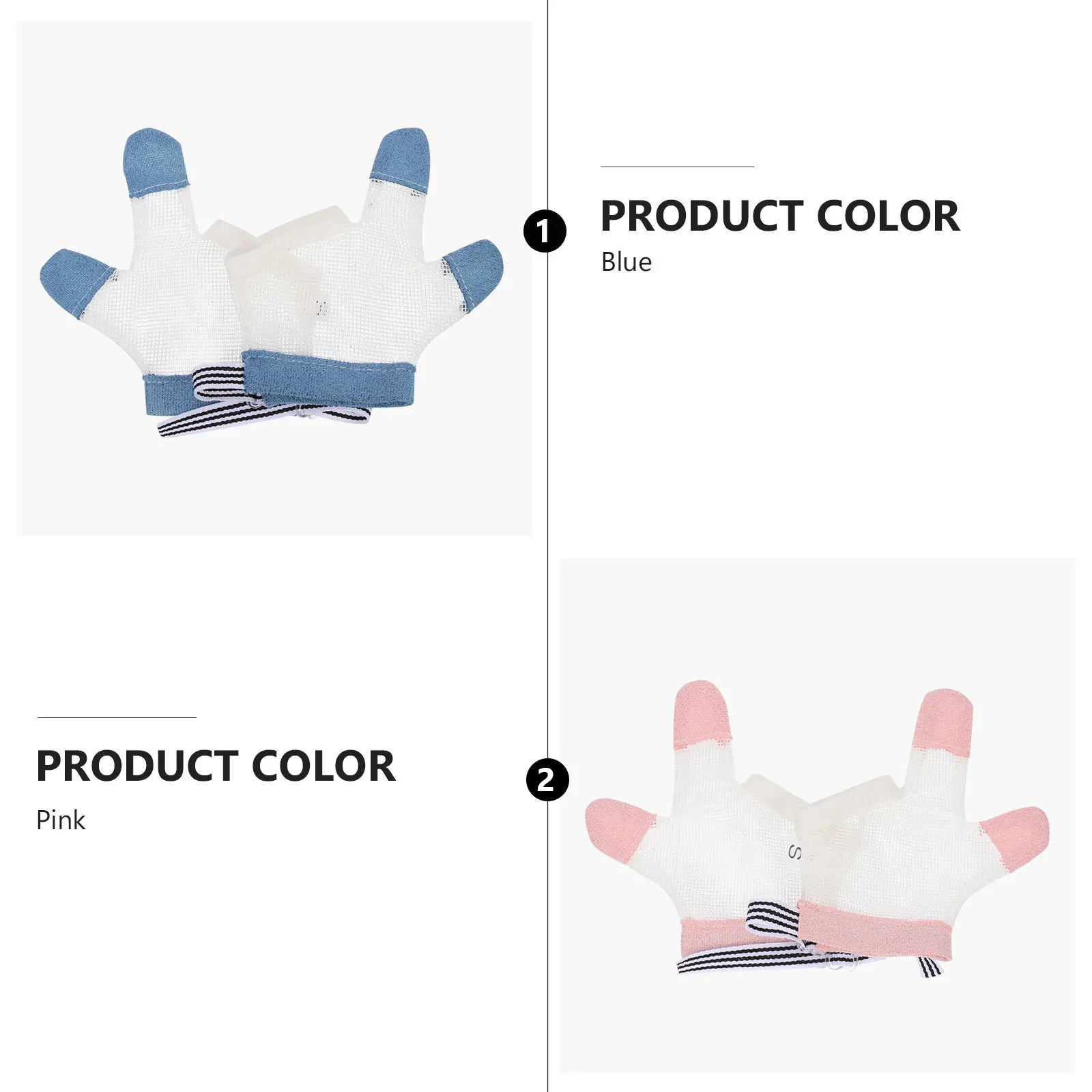 

2 Pairs Anti Biting Finger Protectors Kids Thumb Sucking Guard Soft Breathable Mittens Child Size M Random Color No Shrinkage