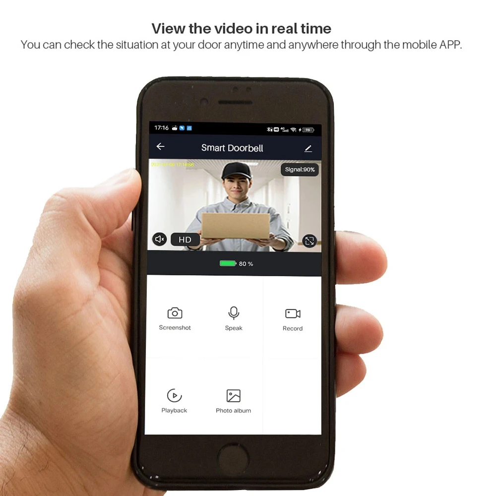 WOOPKER Campanello Senza Fili Intelligente 1080P WiFi Video Campanello Visione Notturna Tuya Smart Home Security Rilevazione di Movimento Campanello per Porte Telecamera