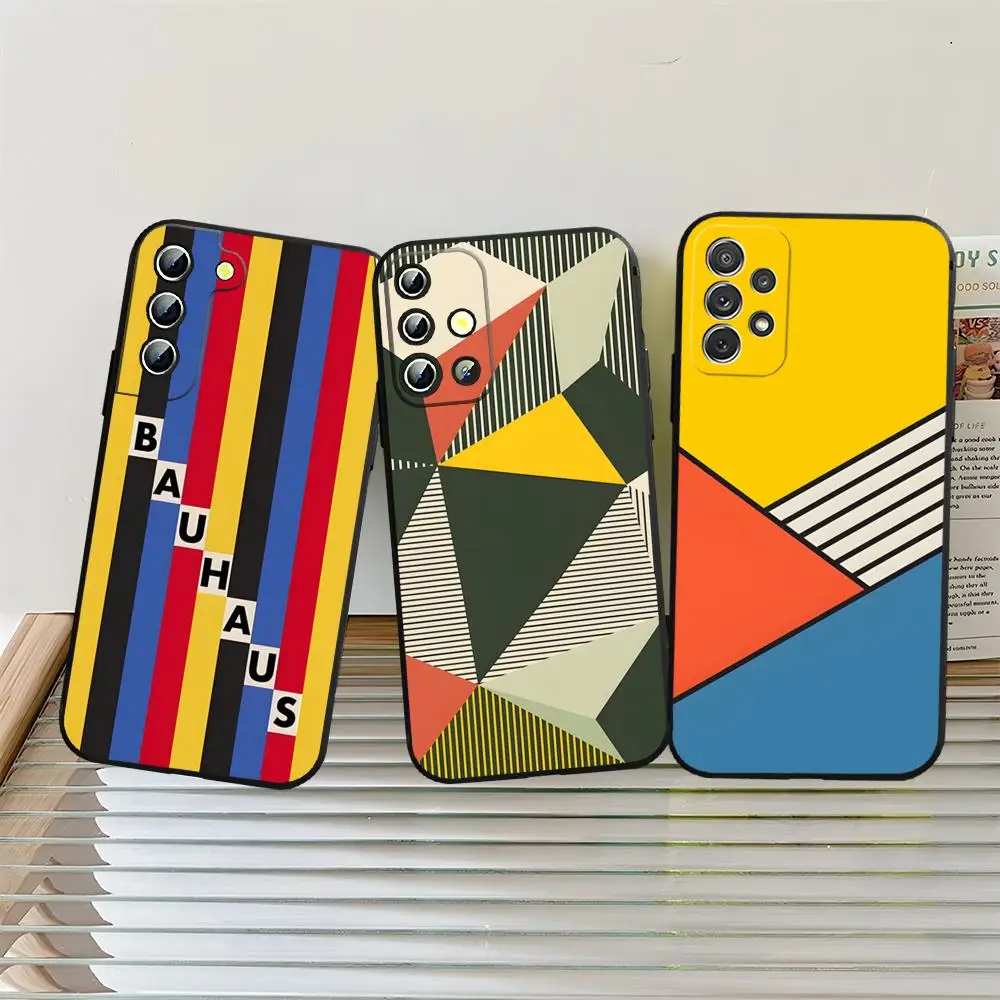 Geometric Bauhaus Art Phone Case Back Cover For Samsung S24 Ultra S22 S23 S20 Fe S21 Plus Galaxy A54 A34 A16 A53 A13