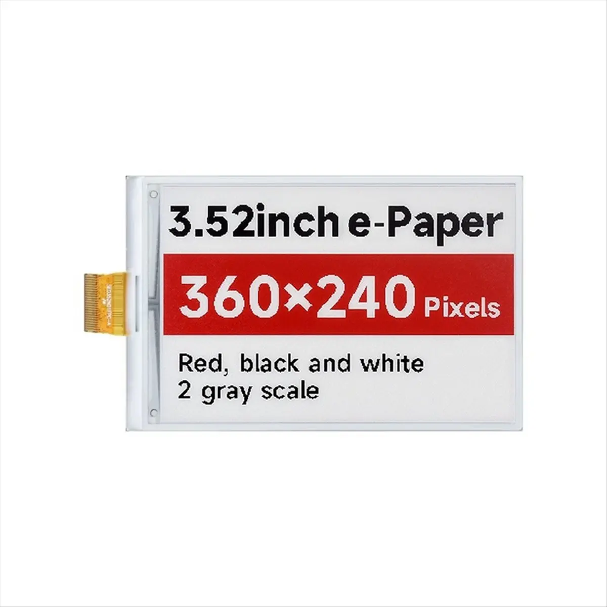 ■★New Arrival Fashion  3.52inch E-Paper Red Black White Display, 360 X 240, SPI Interface Paper-Like Effect Without Electricity