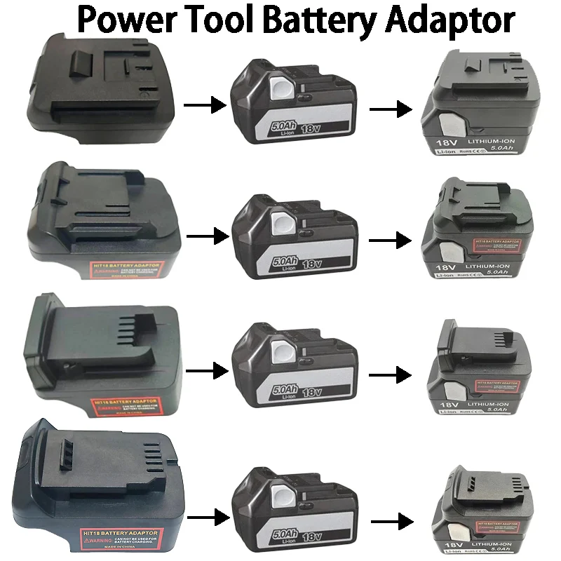 

Адаптер батареи для литиевых батарей Hitachi и Hikoki 18 В в использовании для электроинструментов Makita/DW/Milwaukee/Bosch 18 В/20 В