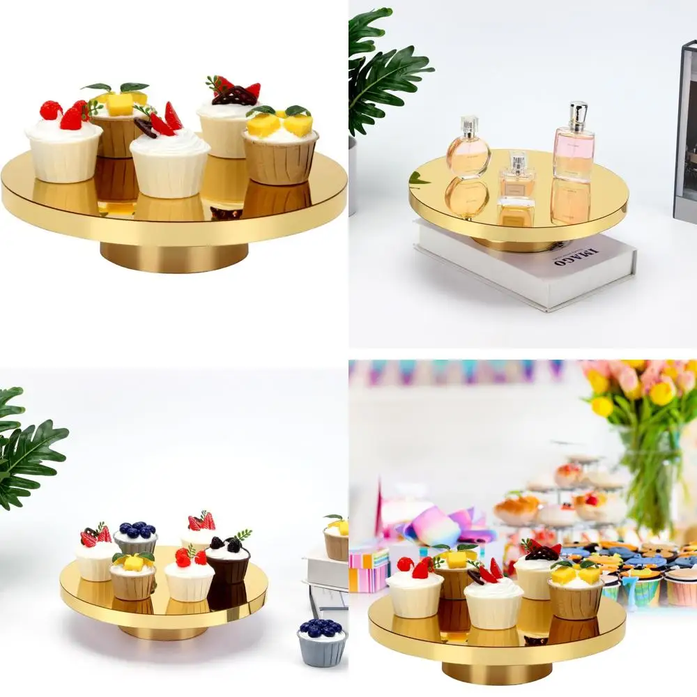 

Round Acrylic Gold Cake Stand, 11.8 Inch Dessert Display Holder, Serving Platter for Parties, Weddings, Birthdays, and Baby Even