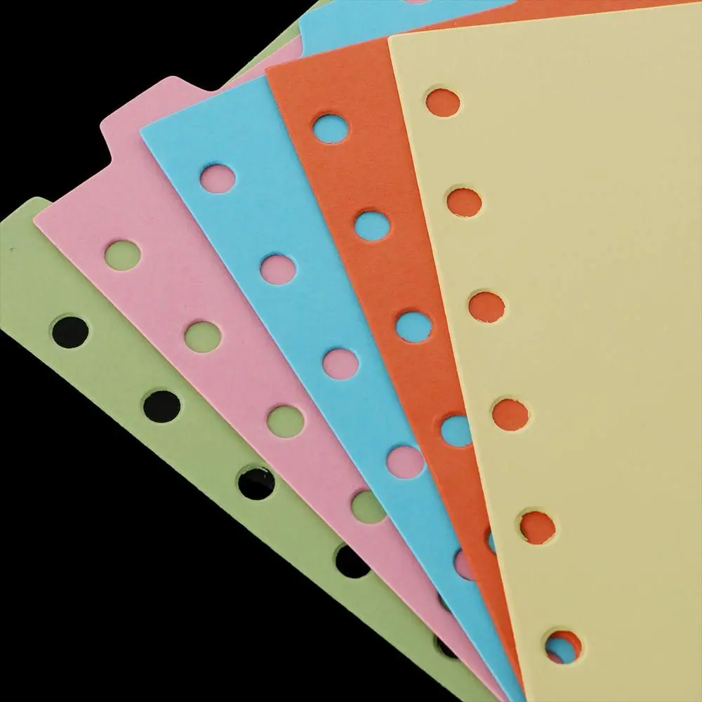 5 teile/satz Schule Liefert Fach Planer für Notebook Nachfüllen Papiere Index Teiler Index Paginierung A5 A6 A7 Binder Teiler