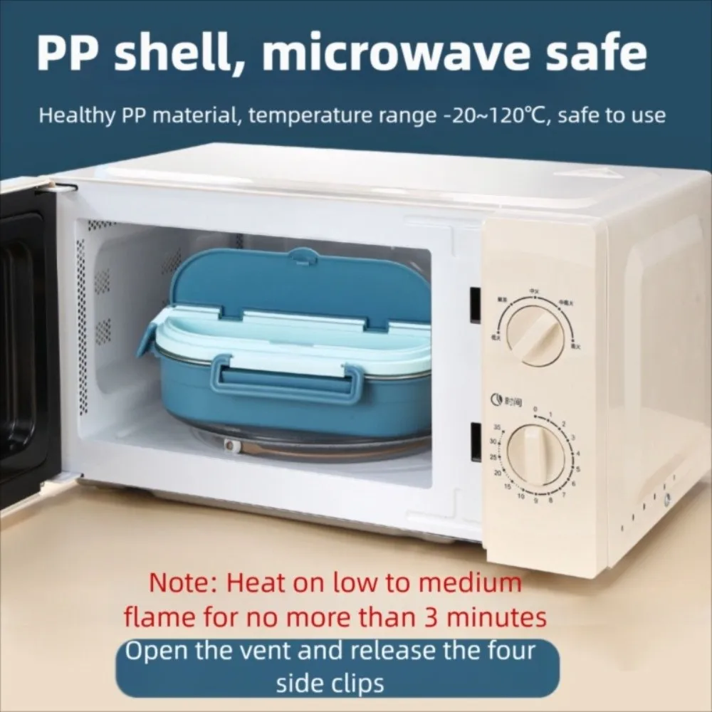 

Большой емкости из нержавеющей стали 304, ланч-бокс, изолированный герметичный разделенный контейнер для хранения еды, портативный герметичный контейнер