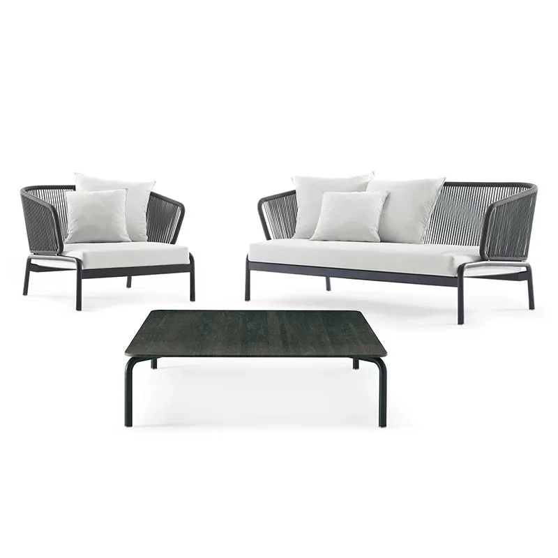 Nordic outdoor sofa designer courtyard outdoor garden double balcony rattan sofa small apartment bed leisure