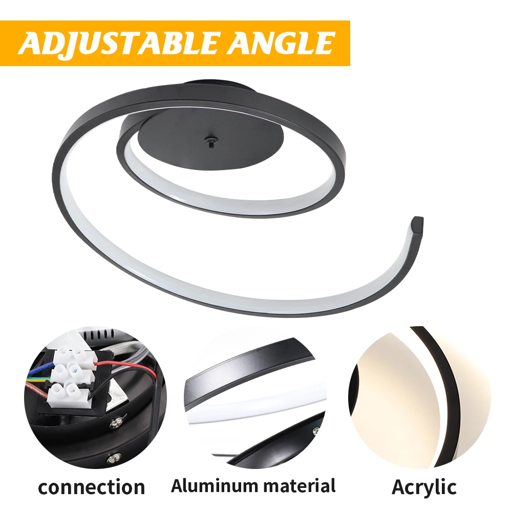 Ceiling Hanging Chandelier Led Circle Rings Modern Silver Loft Living Dining Room Kitchen Lighting Fixture Indoor Decor