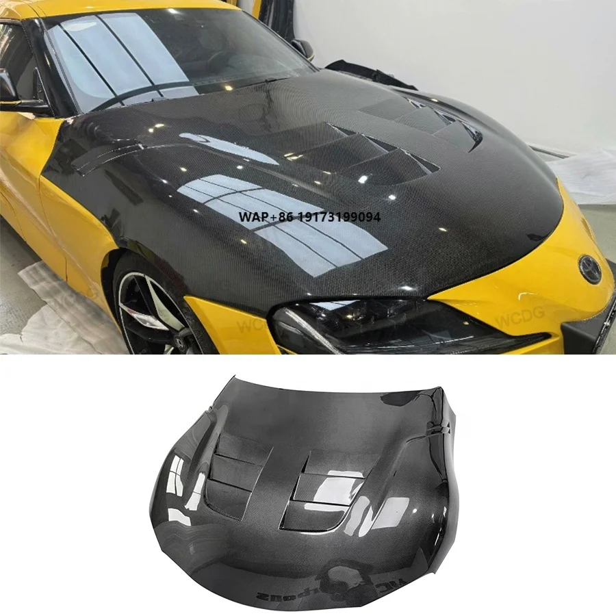 

TS Style Carbon Fiber Front Hood for Supra GR MK5 MKV A90 A91 2019+ Car Hood Engine Hood Bonnet Cover Bodykit