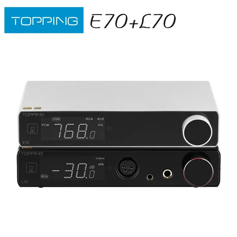 

TOPPING E70 Decoder+ L70 Headphone Amplifier + XLR Cable Combo