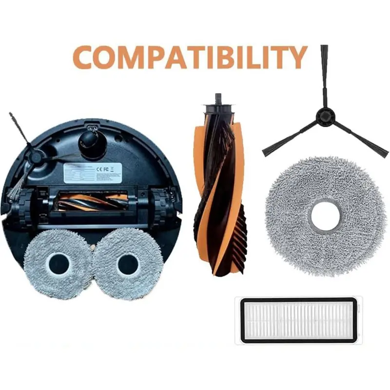 Запасные части для робота-пылесоса JONR P20 Pro (лимитированная серия) - основная и боковые щетки, HEPA-фильтр, салфетка для влажной уборки, контейнер для пыли.