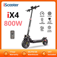 iScooter iX4 Electric Scooter 800W Smart EScooter 48V15AH LCD Display 10 Inch Off-road Tire Foldable Adult Electric Skateboard