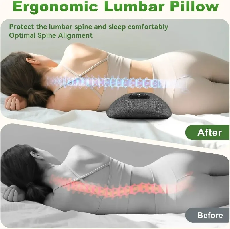 3 in 1Lumbar Massager Support Pillow - Lower Back Massager with Heat,Vibration,Support Pillow for Lower Back Pain Relief - view 4