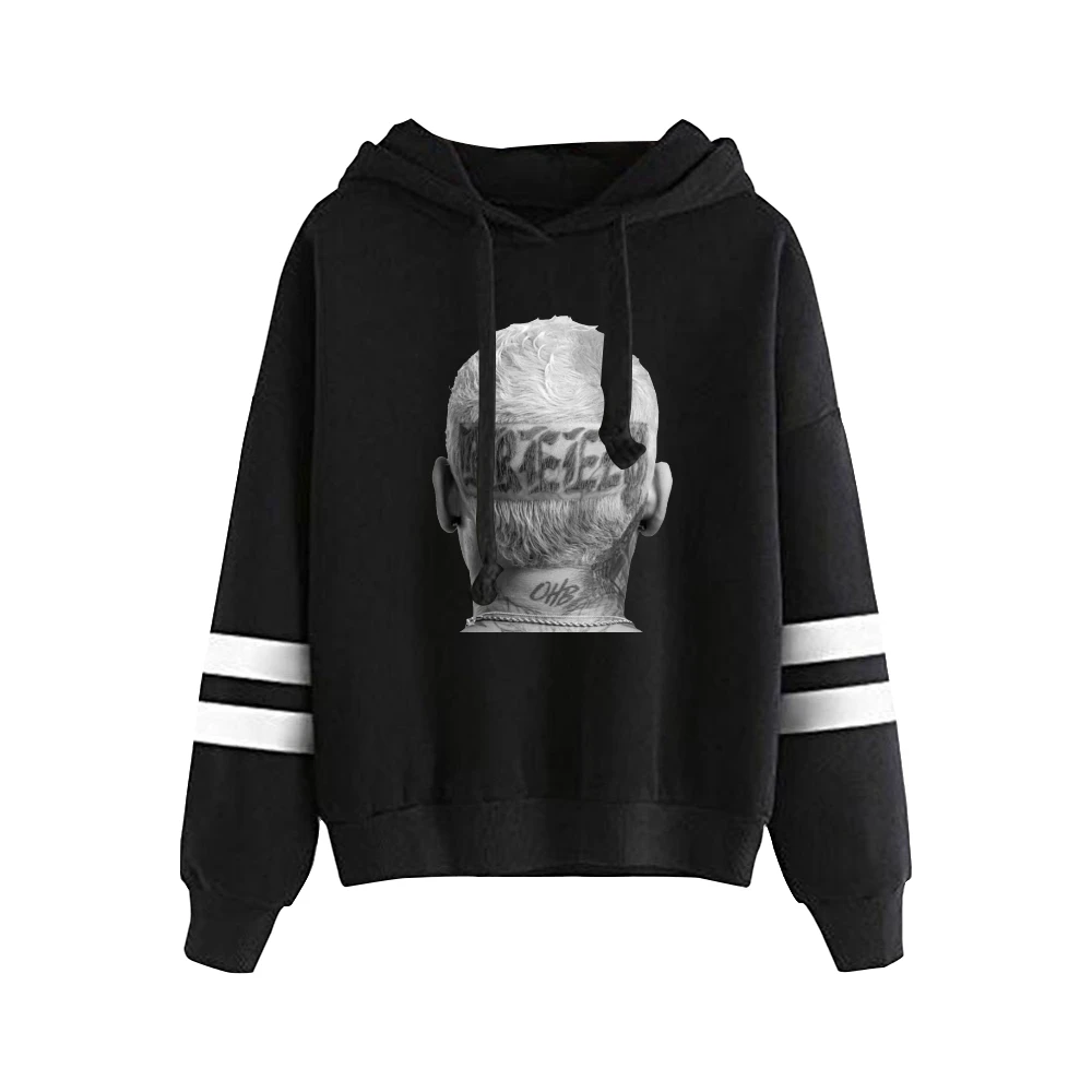 

Chris Brown Breezy Merch Hoodie Unisex Pocketless Parallel Bars Sleeve Sweatshirts 2023 Hip Hop Rapper Women Men's Clothes