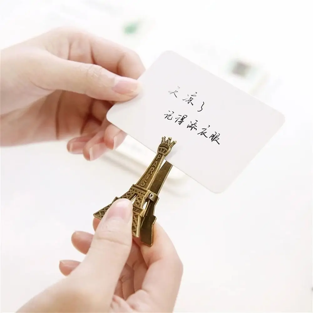 

Креативный зажим для свадебных сидений в стиле ретро, именная карточка, украшение для фото, держатель для скрепки, скрепка для бумаг, зажим для Эйфелевой башни, зажим для заметок