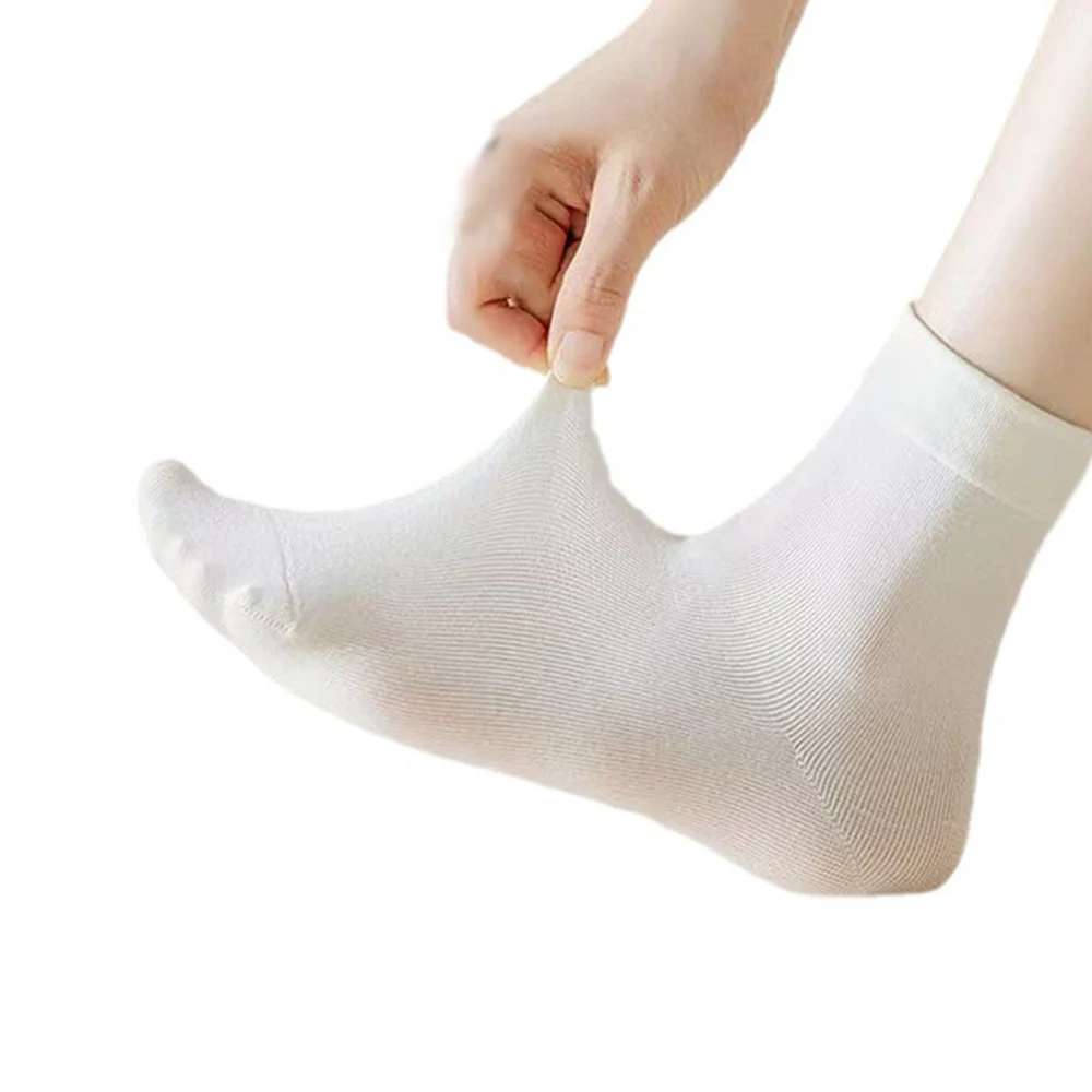 10pairs Solid Color Cotton Middle Tube Socks for Women High Quality Simple Fashion Breathable Sweat-absorbent Socks