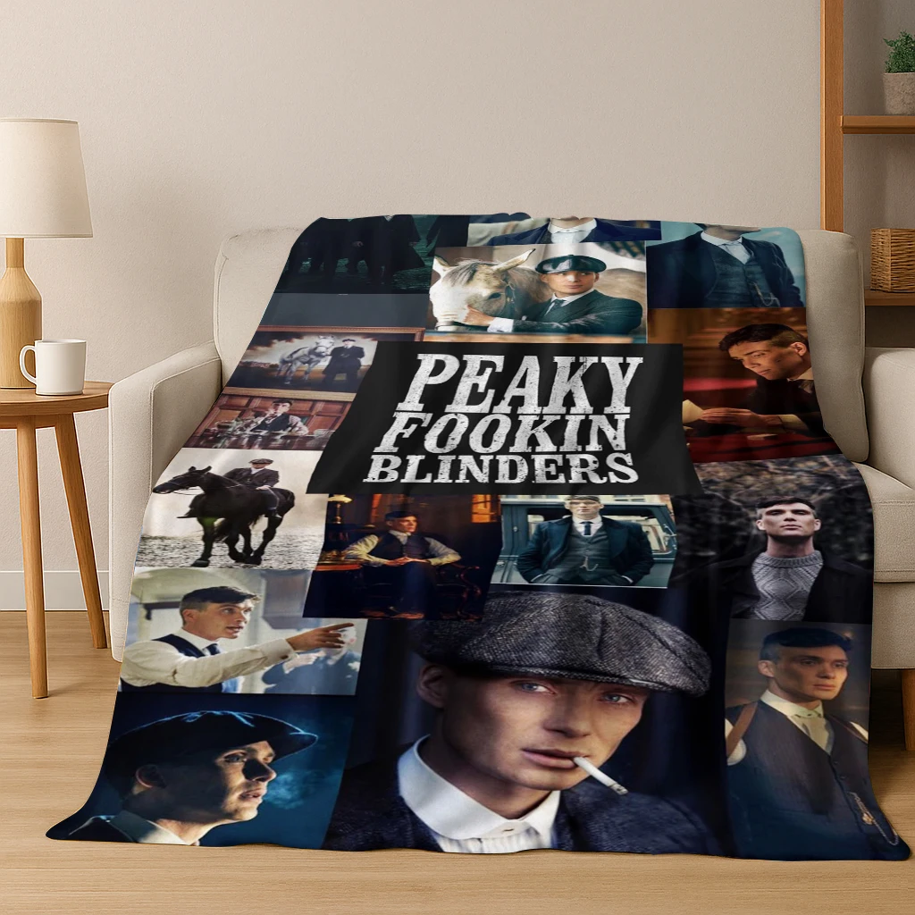 2026 Tommy Shelby P-Peaky B-Blinders Art Flannel Blanket,Cozy Soft Throw Blanket for Home Bedroom Bed Sofa Picnic Cover Gift