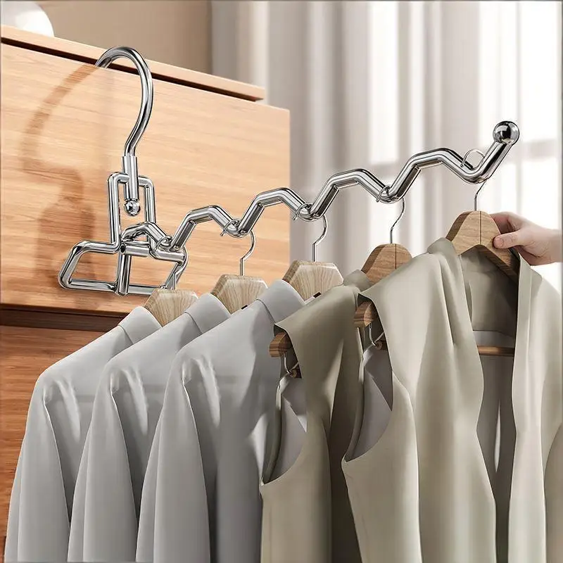 1Pcs Foldable Clothes Hanger Portable Clothes Drying Rack Punch Free Door Mount Travel Hotel Wardrobe Drawer Cloth Drying Rack view 2