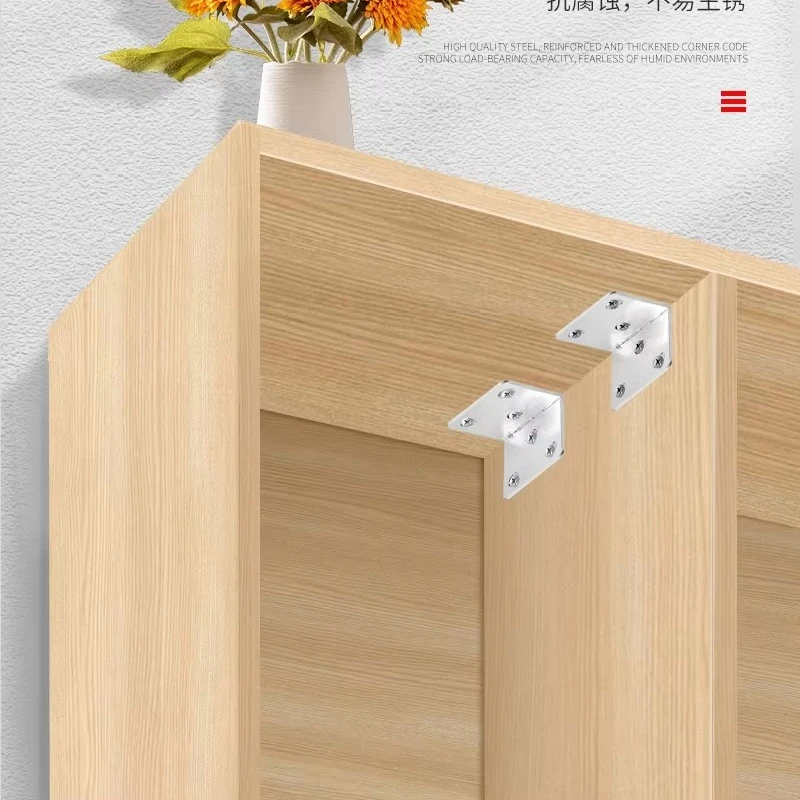 8Pcs Stainless Steel L Bracket Corner Brace 90 Degree Shelf Support Furniture Connector Thickened
