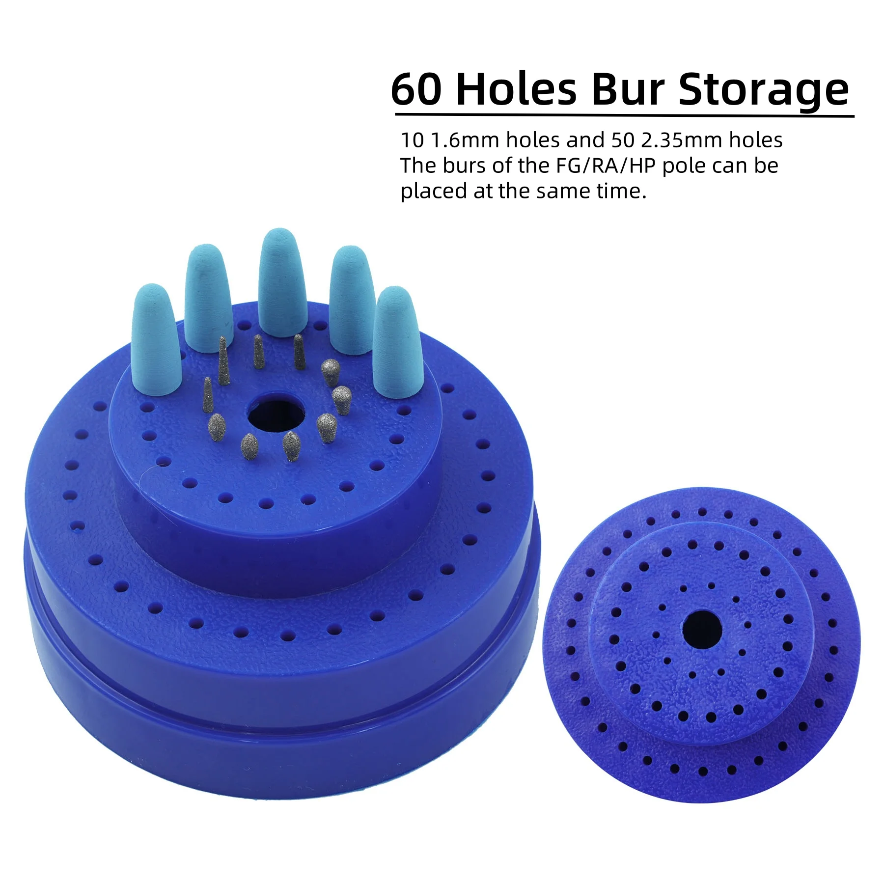 48/60 Holes Dental Burs Sterilizer Box Diamond Burs Drill Diamond Placement Box Disinfection Holder Dentistry Instrument Holder
