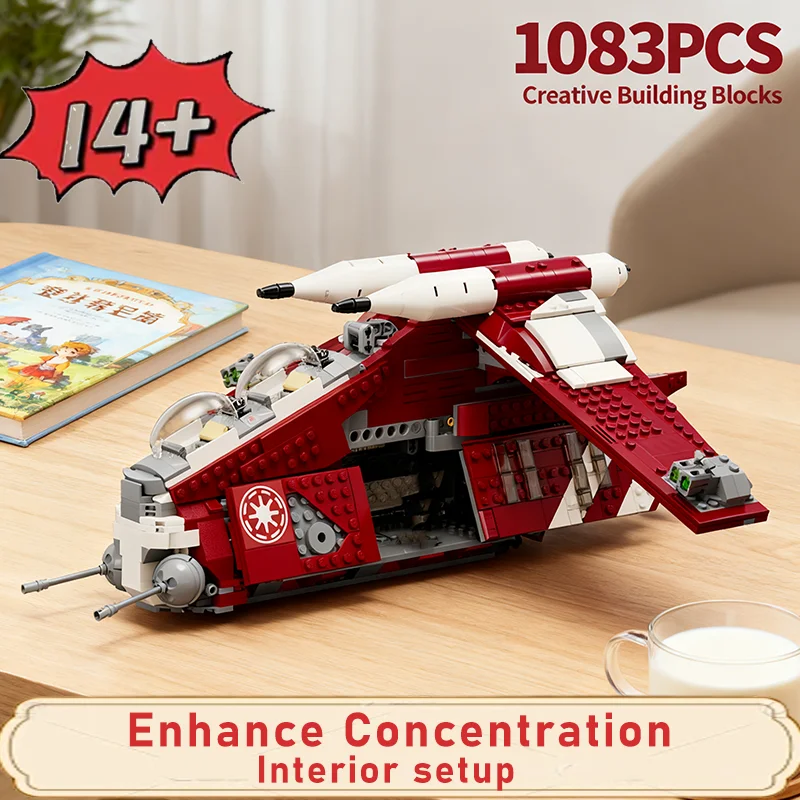 جديد الحروب خطة المركبة الفضائية جمهورية دروبشيب حربية اللبنات الطوب MOC 1083 قطعة لتقوم بها بنفسك تجميع اللبنات هدايا للأطفال