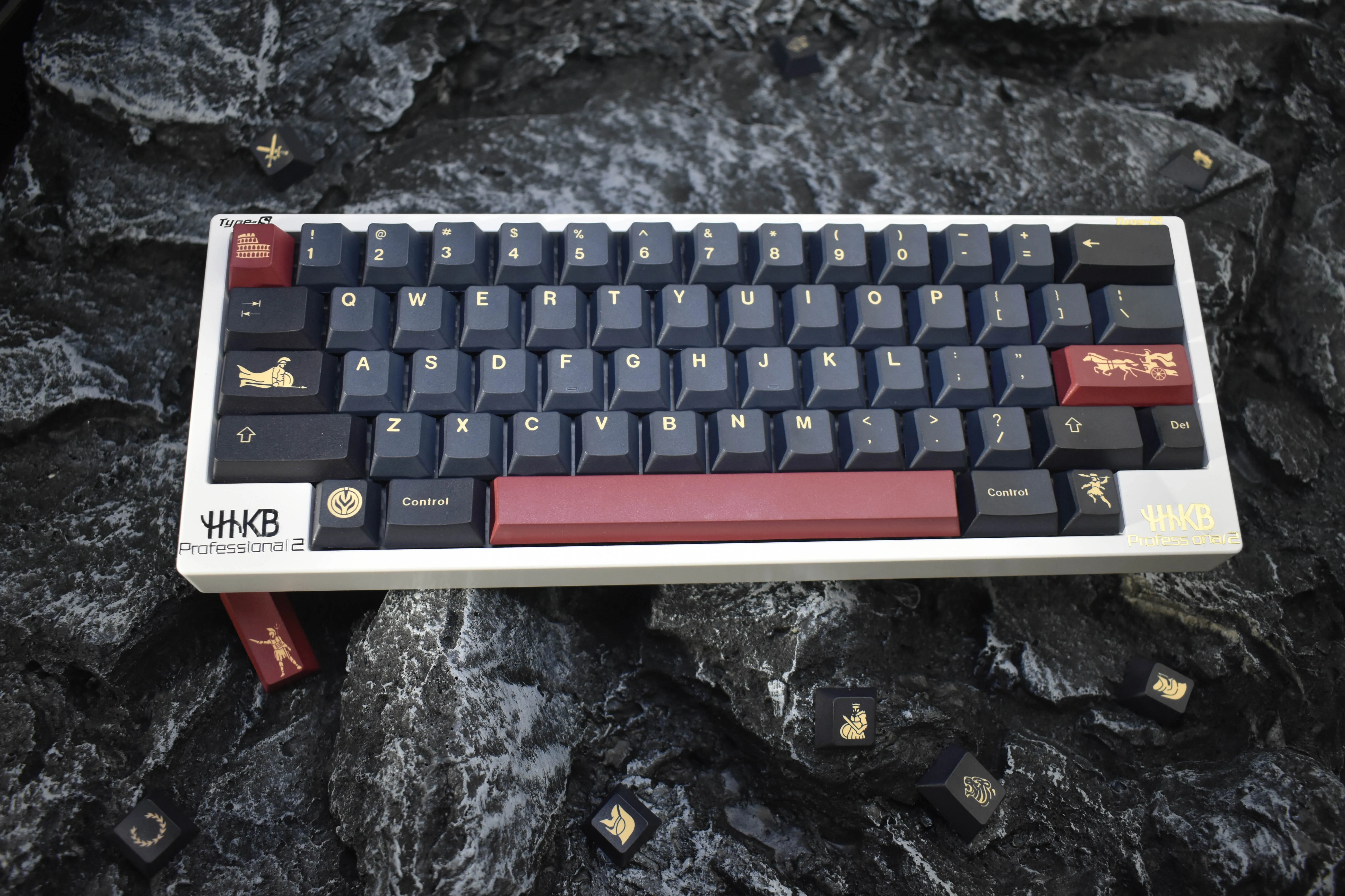 GMK-Teclas de gladiador (rojo) para teclado mecánico, conjunto de teclas de perfil de cereza con sublimación PBT, 134 teclas