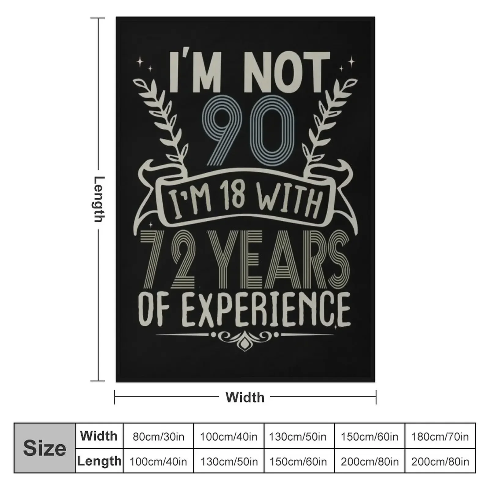 I'm not 91 I'm 18 With 72 Years Experience Funny 90th Happy Birthday Throw Blanket Retros Plush Soft Big Blankets