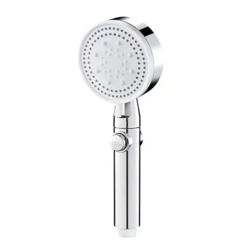 

Серебряная душевая насадка высокого давления 5, регулируемые настройки, экономия воды, шланг выключателя остановки и держатель для ванной комнаты