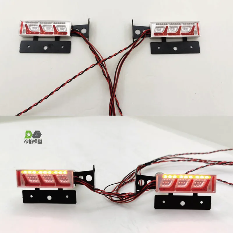 Dige Modell LED Simulations-Metallrücklicht für 1/14 Tamyia RC-Truck für Scania Man 620 1851 3363 56352 DIY-Teile RC-Zubehör – Detail 2