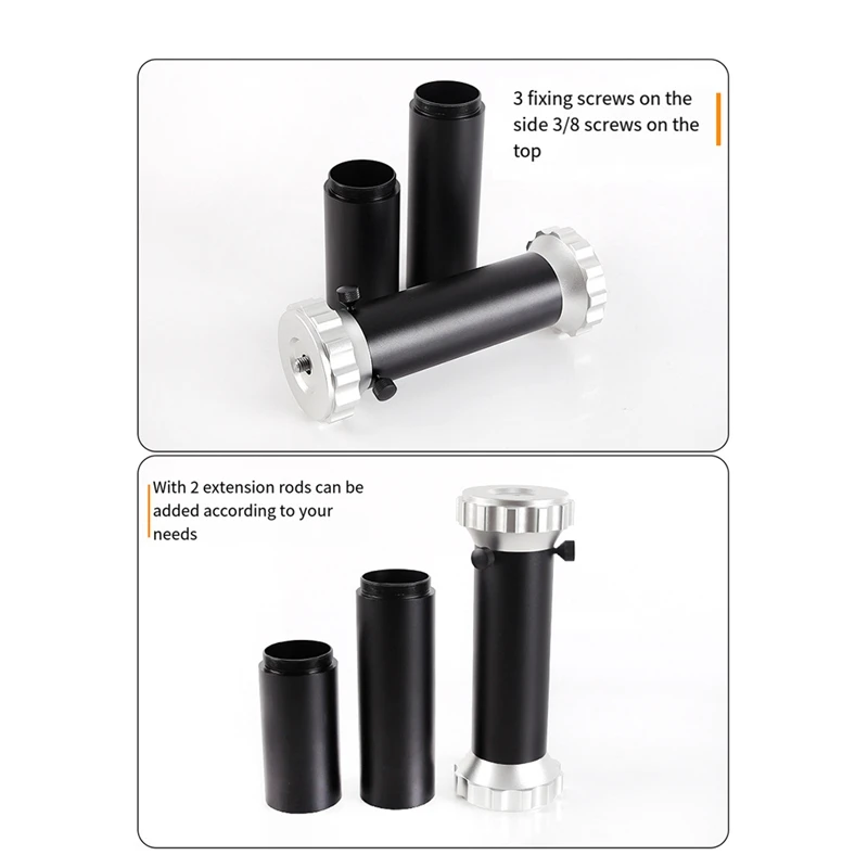 Three Section Extension Tube For Increase Height Between Equatorial Mount And Tripod Telescope Replacement