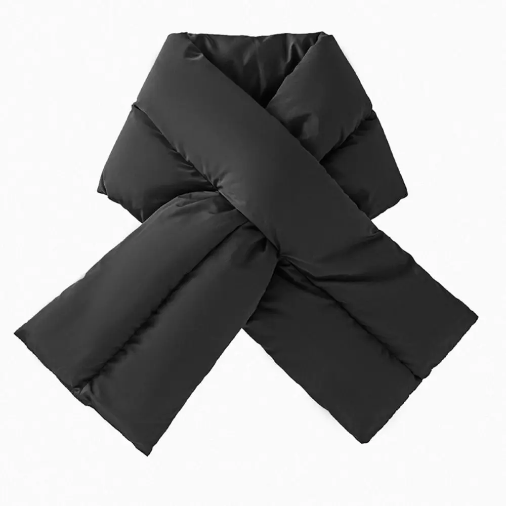 

Gift Padded Down Neck Scarf Keep Warm Korean Style Cross Scarf Apparel Accessories Solid Color Thermal Shawl Cycling