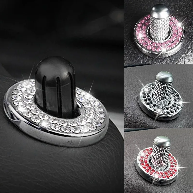 

4pcs Bling Rhinestone Car Door Bolt Lock Pin Switch Button Ring Lift Bolt Sticker Crystal For Benz E C Class Accessories