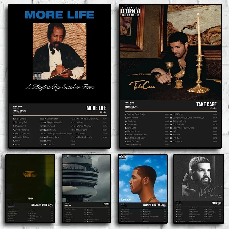 Music Hot Album Star Drake More Life Poster Hip Hop Rap Posters for Living Room Canvas Painting Art Home Wall Decor Picture