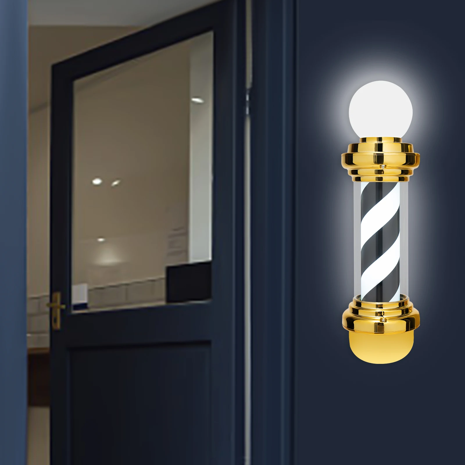 

Barber Pole Light for Hair Salon Beauty Parlor Bar Shop Signage Wall Mounted Advertising Rotating Design