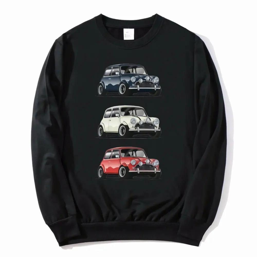 Vintage The Italian Trio Mini Cooper Sweatshirt Popular Car Hipster Style Sweatshirts Hip Hop Pullover Mens Fashion Streetwear