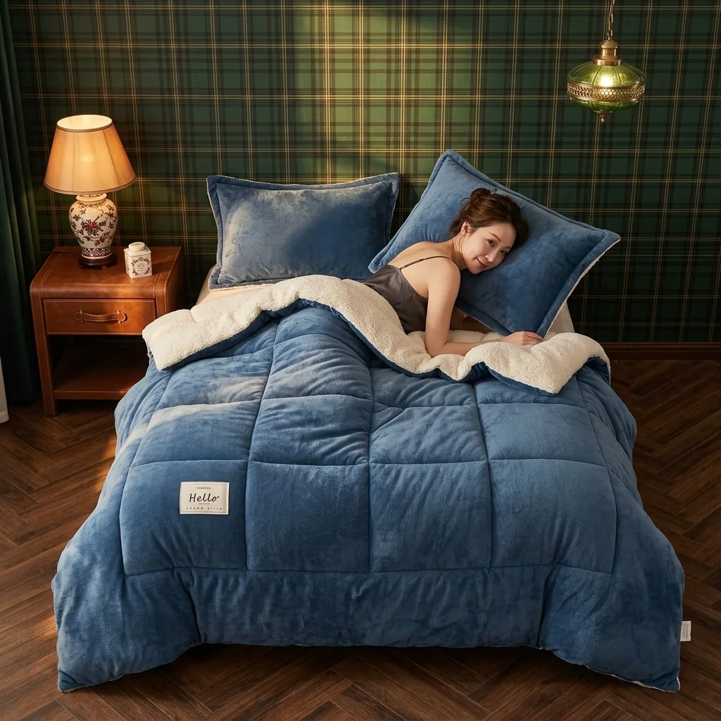 Luxury Comforter  Reversible Ultra Plush All-Season Duvet Insert  Machine Washable for Bedroom Dorm Hotel  Solid Color  (Comforter Only)