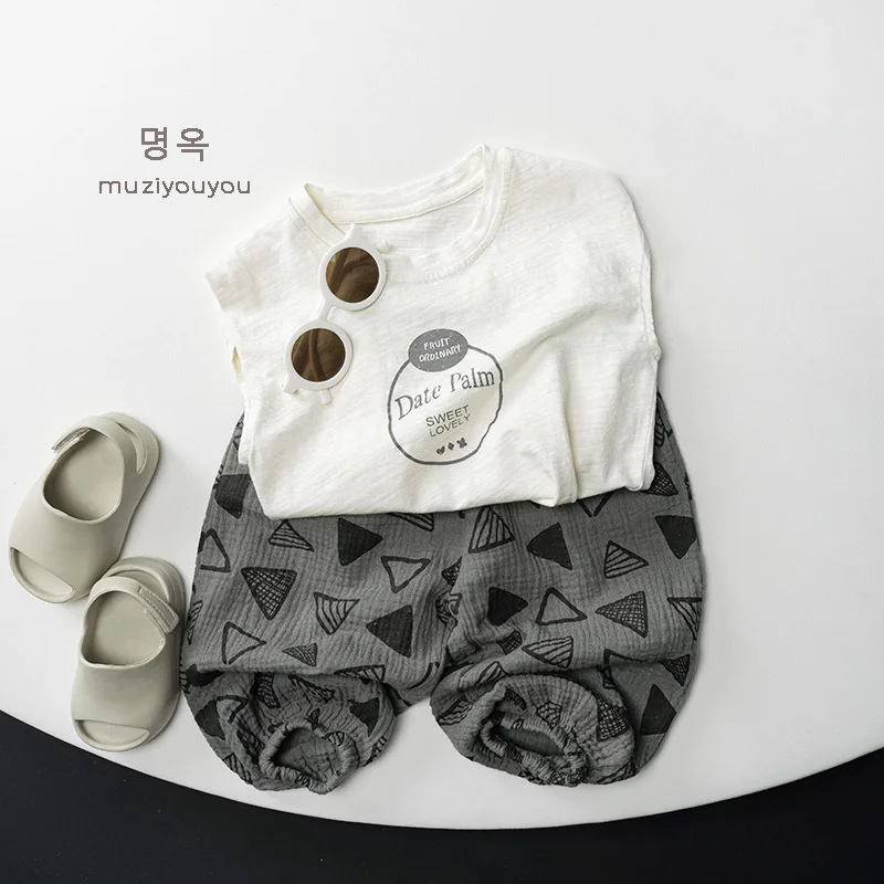 Doppellagige Baumwollgarn-bedruckte, mückensichere Hose für Kinder, 2025, Sommerhose aus reiner Baumwolle, atmungsaktiv, dünne Hose