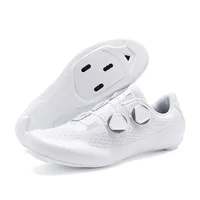 Zapatillas de ciclismo de velocidad, zapatos de ciclismo de carretera para hombre, zapatos con tacos, zapatos Spd, zapatos de Pedal plano para ciclismo, calzado para bicicleta al aire libre, color blanco