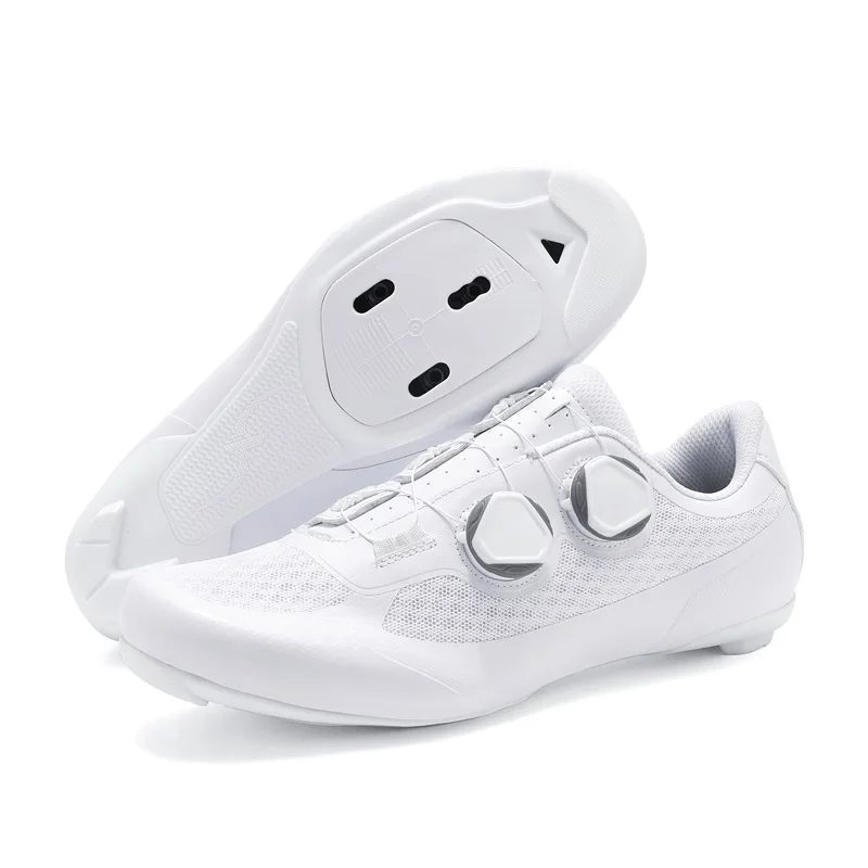 Speed Cycling Sneaker Men's Road Cycling Shoes Cleat Shoes Spd Shoes Cycling Flat Pedal Shoes Man Bike Outdoor Footwear White