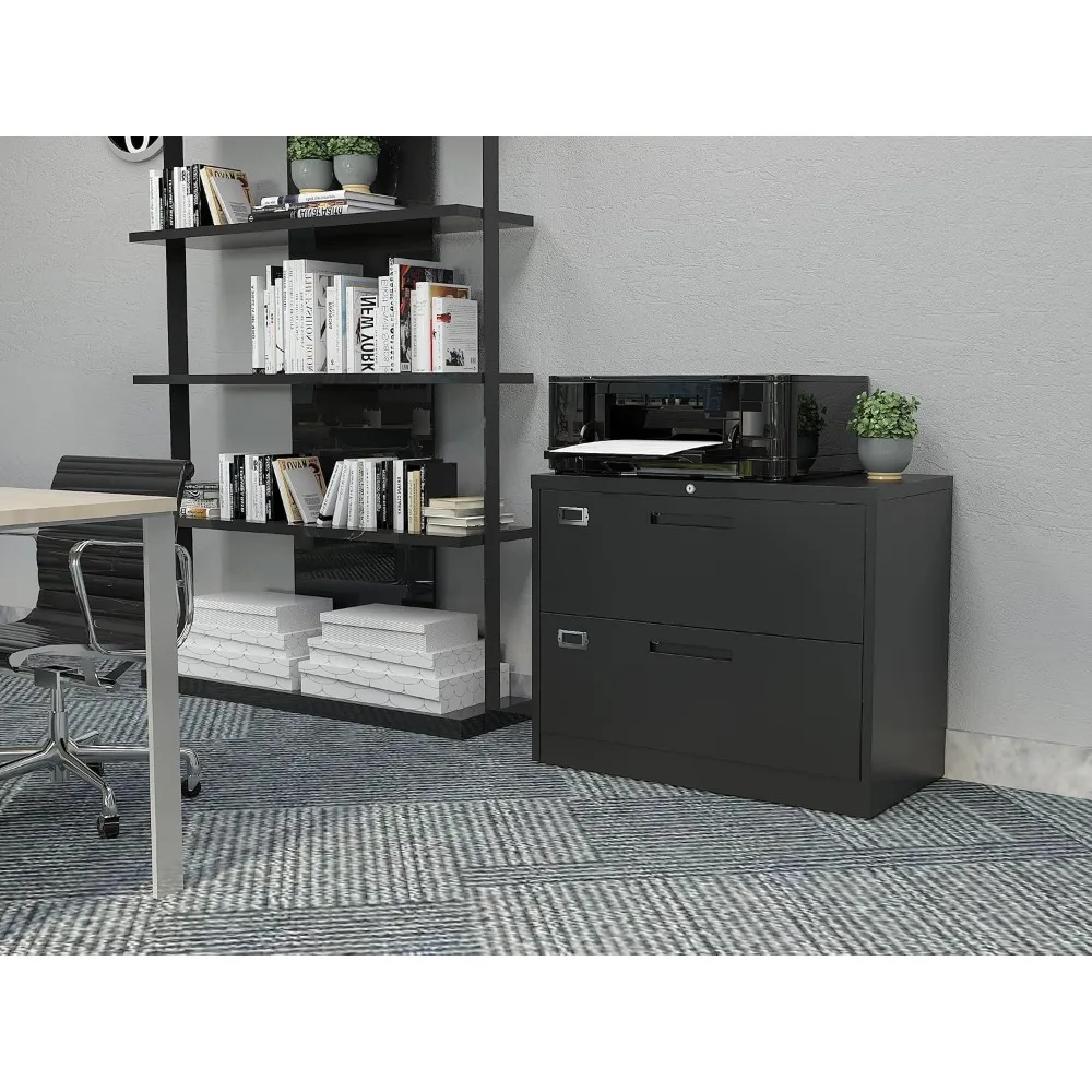 Metal Lateral File Cabinet with Lock for Office and Home - Steel Storage Cabinet for A4 and Legal/Letter Size Documents